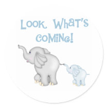 Blue Elephant Pregnancy Sticker