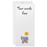 Blue elephant with sunshine rack card template