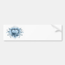 Blue Emo Heart  Bumper Sticker