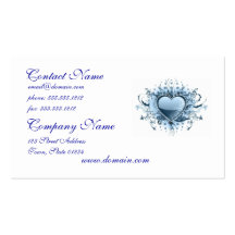 Blue Emo Heart Business Card