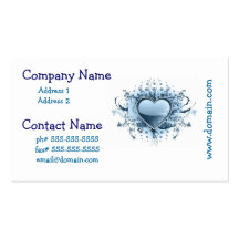 Blue Emo Heart Business Card