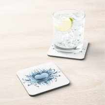 Blue Emo Heart Cork Coaster