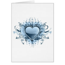 Blue Emo Heart  Greeting Card