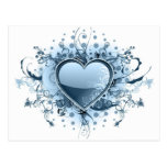 Blue Emo Heart  Postcard
