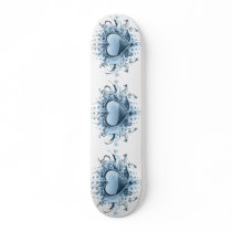 Blue Emo Heart Skateboard