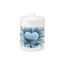 Blue Emo Heart Teapot