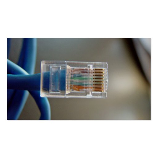 Blue Ethernet CAT5 Cable Business Card Template (back side)