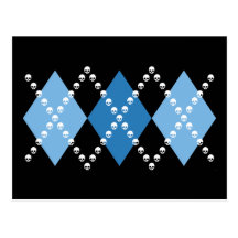 Blue Evil Argyle Postcard