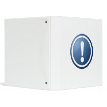 blue exclamation point button 3 ring binders