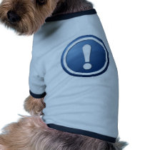 blue exclamation point button doggie tee