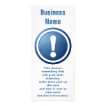 blue exclamation point rack card design