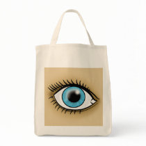 Blue Eye icon Tote Bags