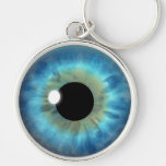 Blue Eye Iris Eyeball Cool Custom Round Keychains