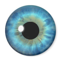 Blue Eye Iris Eyeball Cool Custom Round Magnets