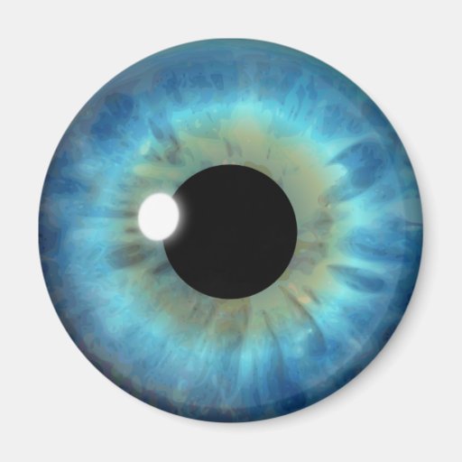 Blue Eye Iris Eyeball Cool Custom Round Magnets