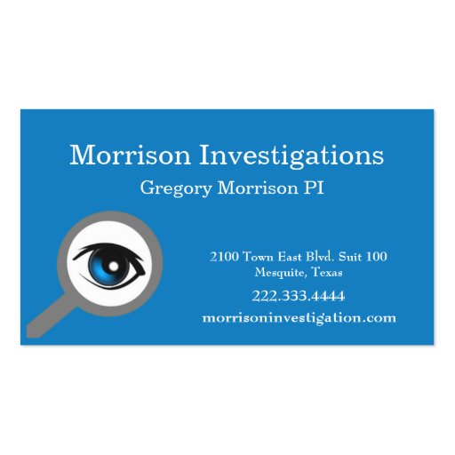 Blue Eye Private Investigation Business Card