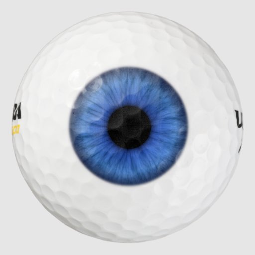 Blue eye target focus golf balls Zazzle