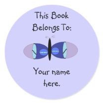 Blue Eyed Butterfly, Book Plates stickers by SeaAngel Blue Eyed Butterfly, Book Plates stickers