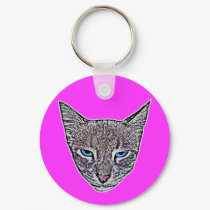 Blue-Eyed Cat Keychain