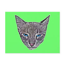 Blue-Eyed Cat Postcard