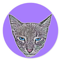 Blue-Eyed Cat Stickers