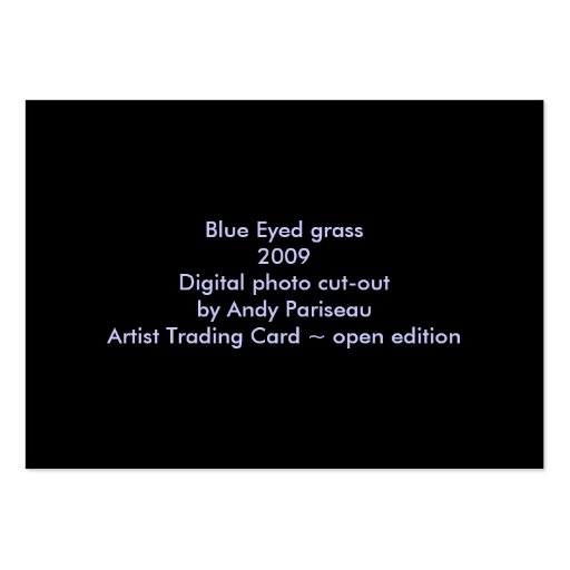 Blue Eyed Grass ~ ATC Business Card Template (back side)