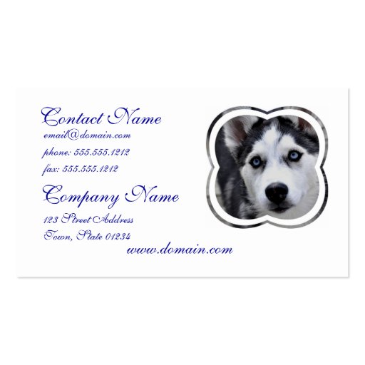 Blue Eyed Husky Business Cards
