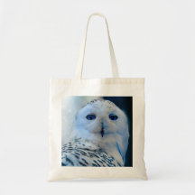 Blue Eyed Snow Owl Canvas Bag