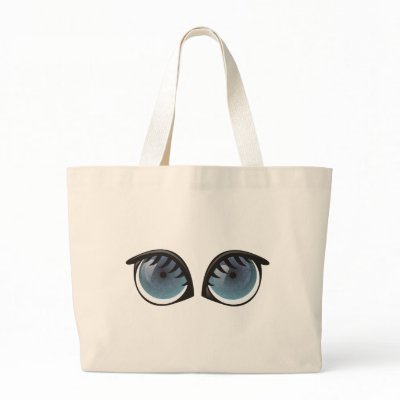 Blue Eyes Cartoon Tote Bag by graphxpro