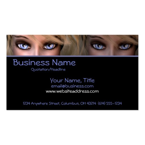 Blue Eyes D2 - Fantasy Business Cards (front side)