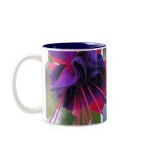 Blue Eyes Fuchsia Mug by touchedbyamoose Blue Eyes Fuchsia Mug