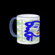 Blue Face Girl mugs