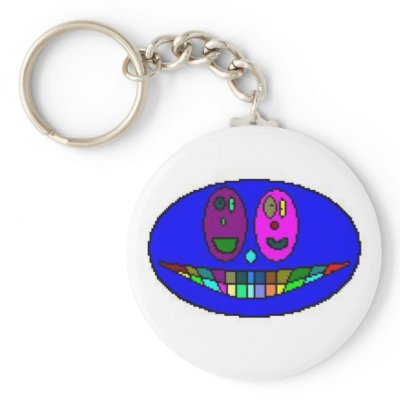Blue Face Keychain by clownfacearts