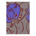 Blue Faces Abstract posters