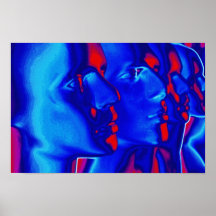 Blue faces posters
