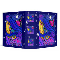 Blue Fairy And Her Magical Cats Binder