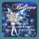 Blue Fairy/Fae 2 Christmas Fantasy Address stickers