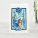 Blue, Fairy Greeting Card card