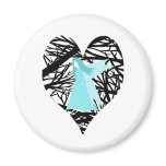Blue fairy in the tree refrigerator magnet