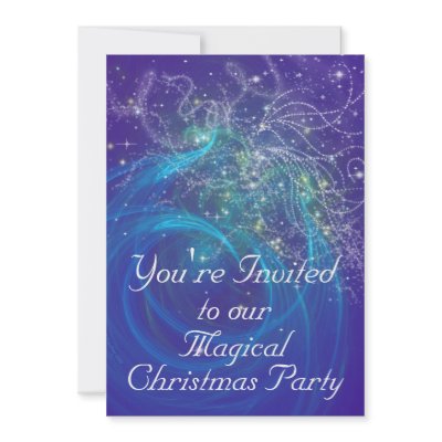BLUE FAIRY LIGHTS PERSONALIZED ANNOUNCEMENTS by rjjamiesonart