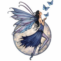 Blue Fairy with Butterflies Sculpture Ornament photo sculptures