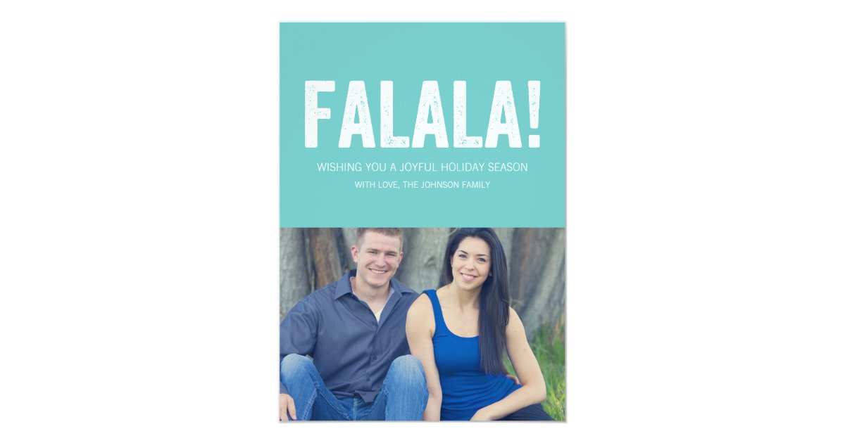 Blue falala christmas photo flat cards  zazzle Blue falala christmas photo flat cards  zazzle