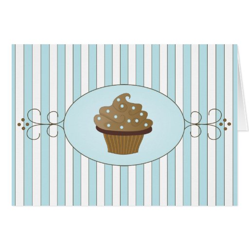 Blue Fancy Cake Greeting Card