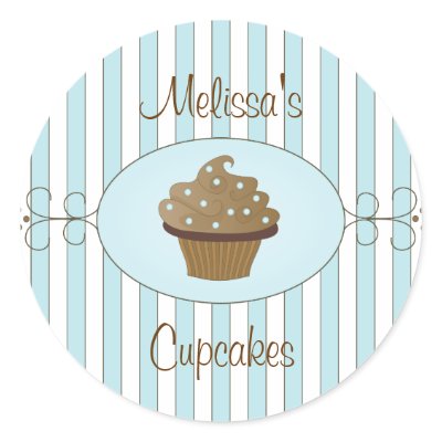 Blue Fancy Cupcakes Round Stickers by candystore