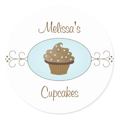 Blue Fancy Cupcakes Stickers
