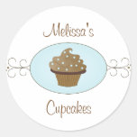 Blue Fancy Cupcakes Stickers