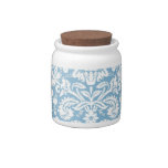 Blue fancy damask pattern candy jars