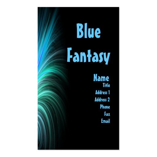 Blue Fantasy Business Card (back side)