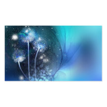 blue fantasy dandelions business card