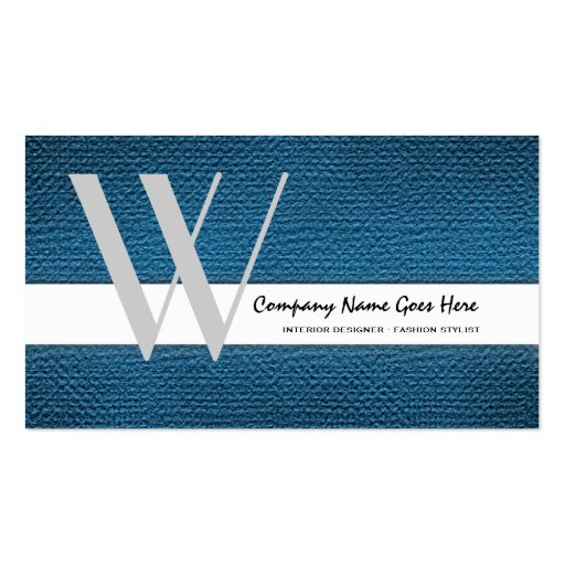 Blue fashion stylist seamstress tailor business card templates (front side)